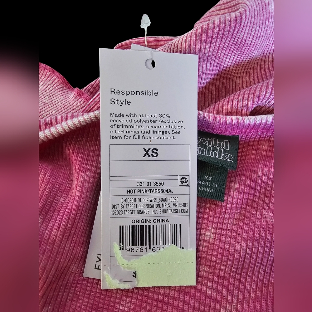 NWT Women's Pink Crop Top Various Sizes - Picture 5 of 5